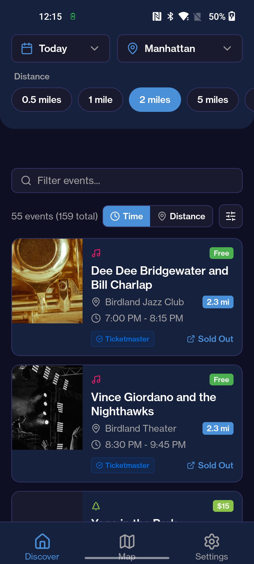 Scene Scout App Screenshot - Event Discovery